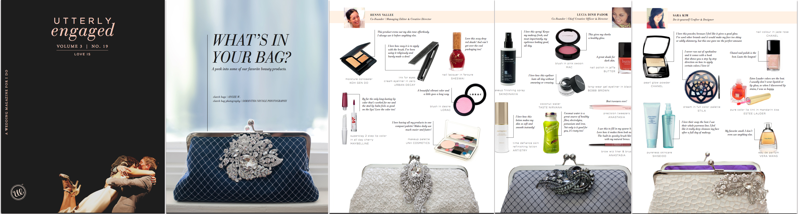 Utterly Engaged - February 2012 - ANGEE W. bridesmaids clutch bags