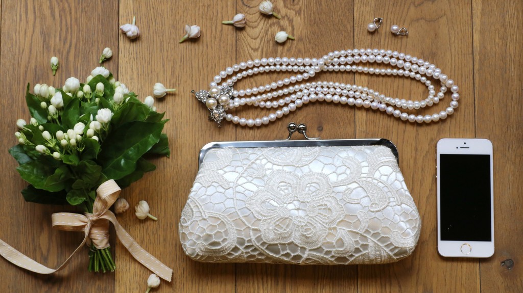 L'Heritage Lace Clutch in Ivory for bridesmaids or for the honeymoon ANGEE W. Wedding Clutches